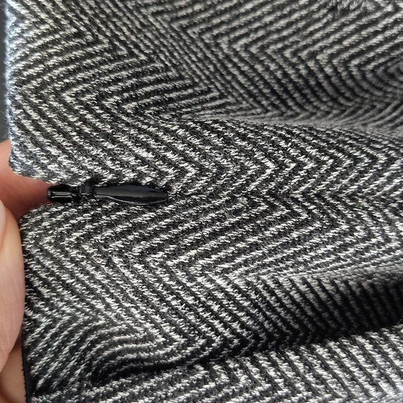 EXPRESS Black Gray Tweed Wide Leg Pants Size Large Elastic Waist Stretch - Picture 6 of 9